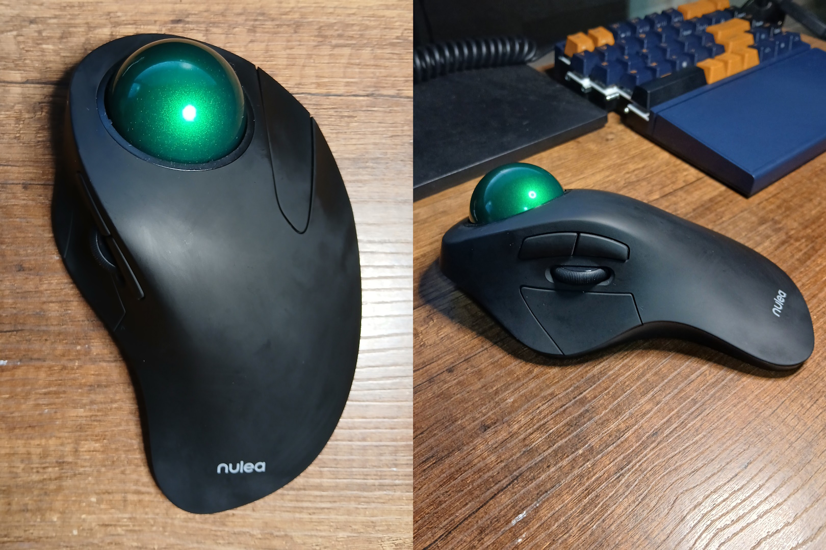 Nulea M505 wireless trackball with green ball